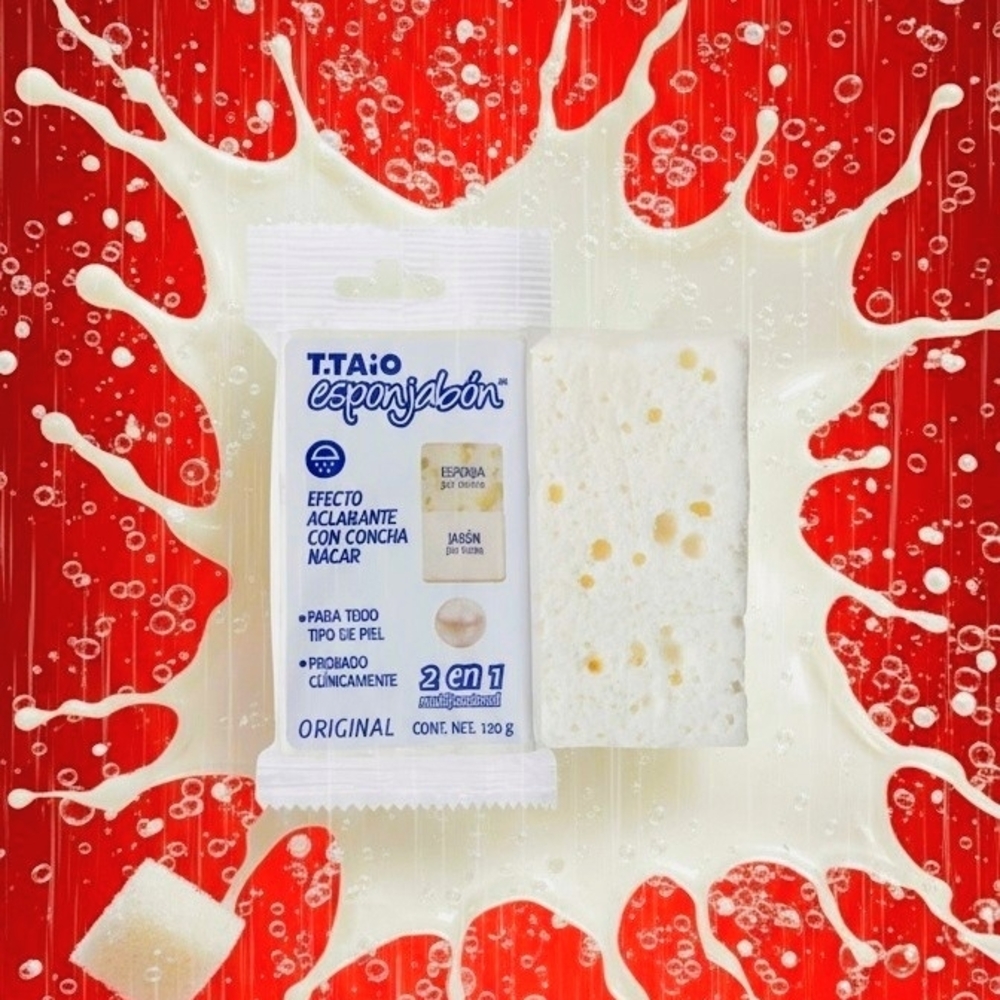 Esponjabon Original Bath Sponge Soap - White